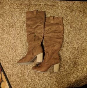 Faux Suede Tall Boots